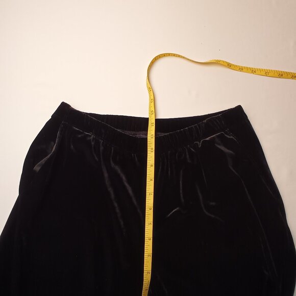 Lands' End Velvet Pants Size S (6-8) High Rise Tapered Leg Elastic Waist Black - Picture 8 of 10